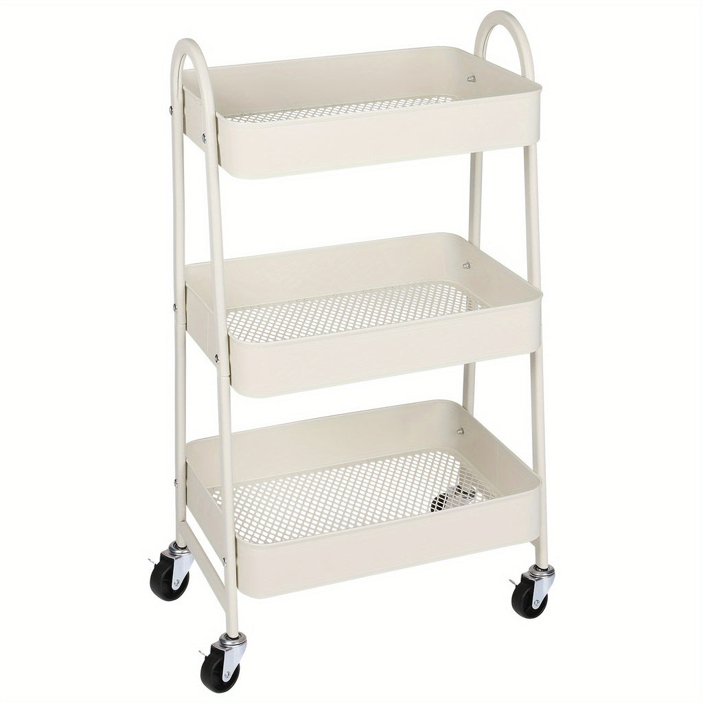 Smart 3 Tier Adjustable Home Storage Rack – durable multi-purpose storage, 3 Tier Rolling Storage Cart Metal Trolley Utility Cart With Wheels Hooks Easy Assembly, designed for American homes, daily convenience and practical gifting