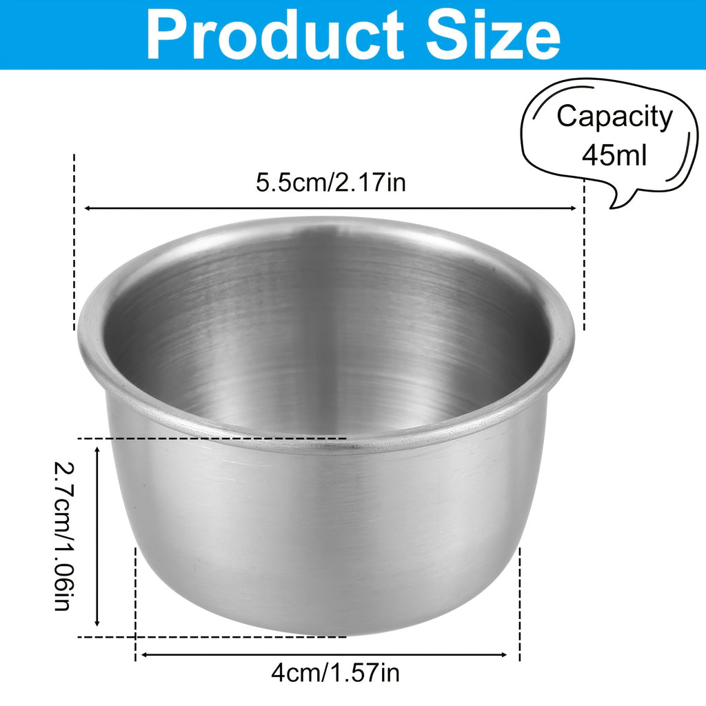 12pcs 304 Stainless Steel Sauce Dipping Bowls - 1.52/1.86oz Round Mini Dipping Cups, Reusable Sauce Dishes for Home Party Restaurants