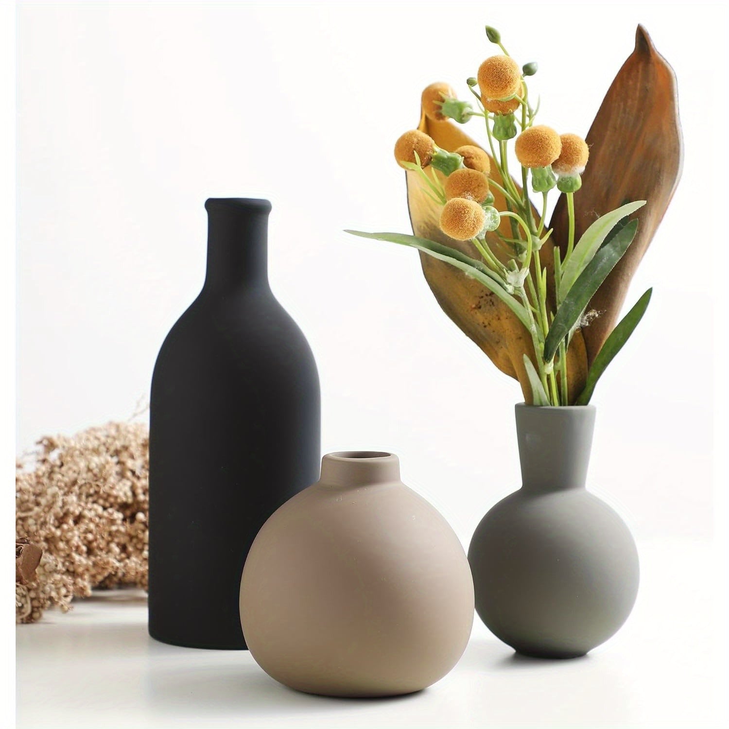 Heavy-Duty Ceramic Flower Vase – tabletop floral display and modern home decor, Ceramic Vase Set of 3 Vases Home Decor Rustic Farmhouse Decor Pottery, designed for American homes and practical gifting