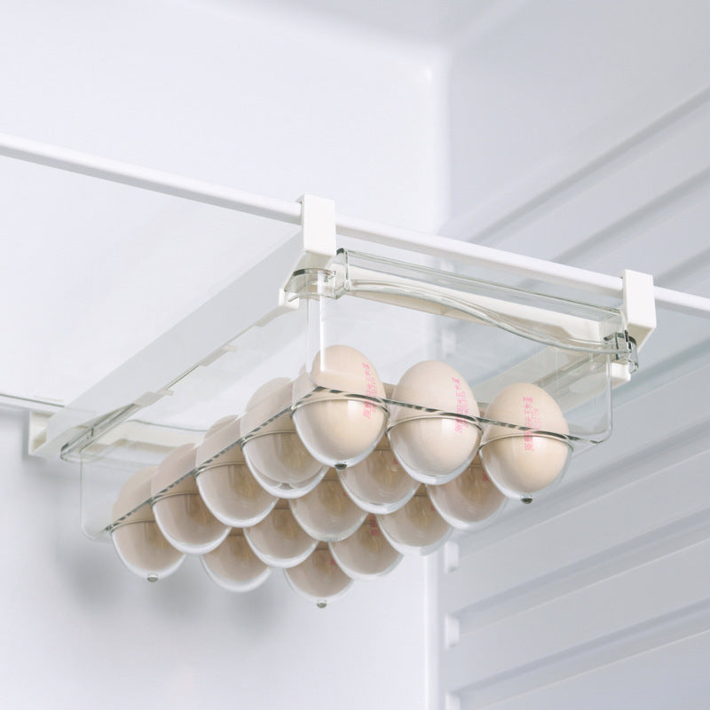 Heavy-Duty Stackable Storage Drawer – smooth-access cabinet organization, One Transparent Refrigerator Drawer Organizer Thickened Plastic Egg Storage Rack Suitable for Shelves Dividers, designed for American homes, daily convenience and practical gif