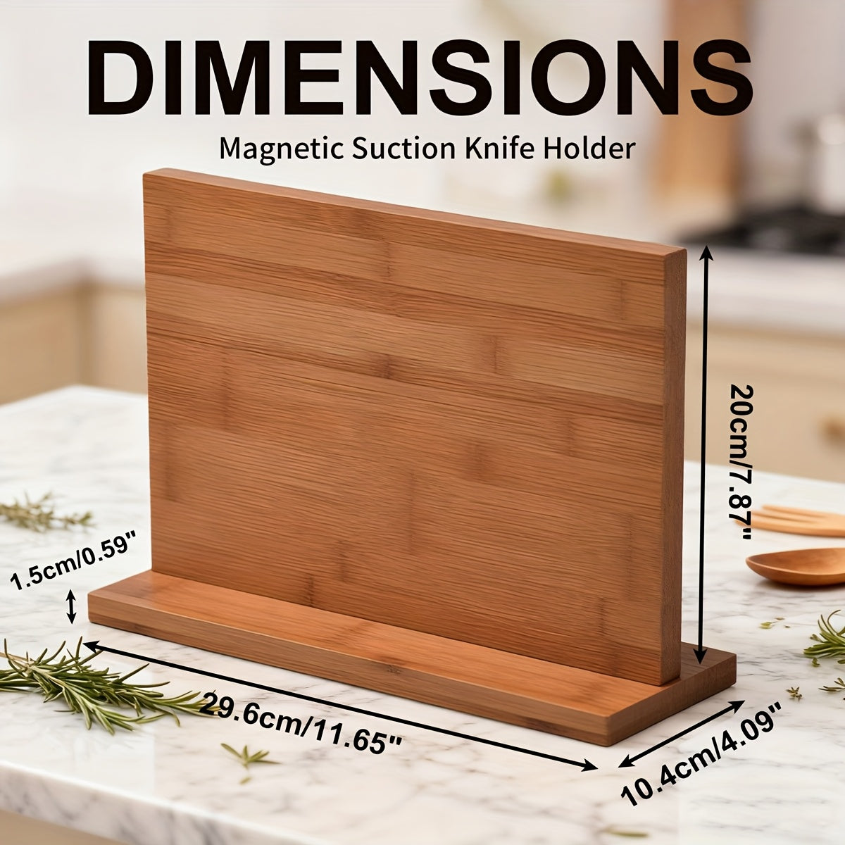 Home Storage Organizer – Magnetic Knife Block & Holder - Non-Slip Magnetic Knife Stand with Knife Storage, Space-Saving Countertop Organizer, - Locking System, Board Compatible (No Knife Sha