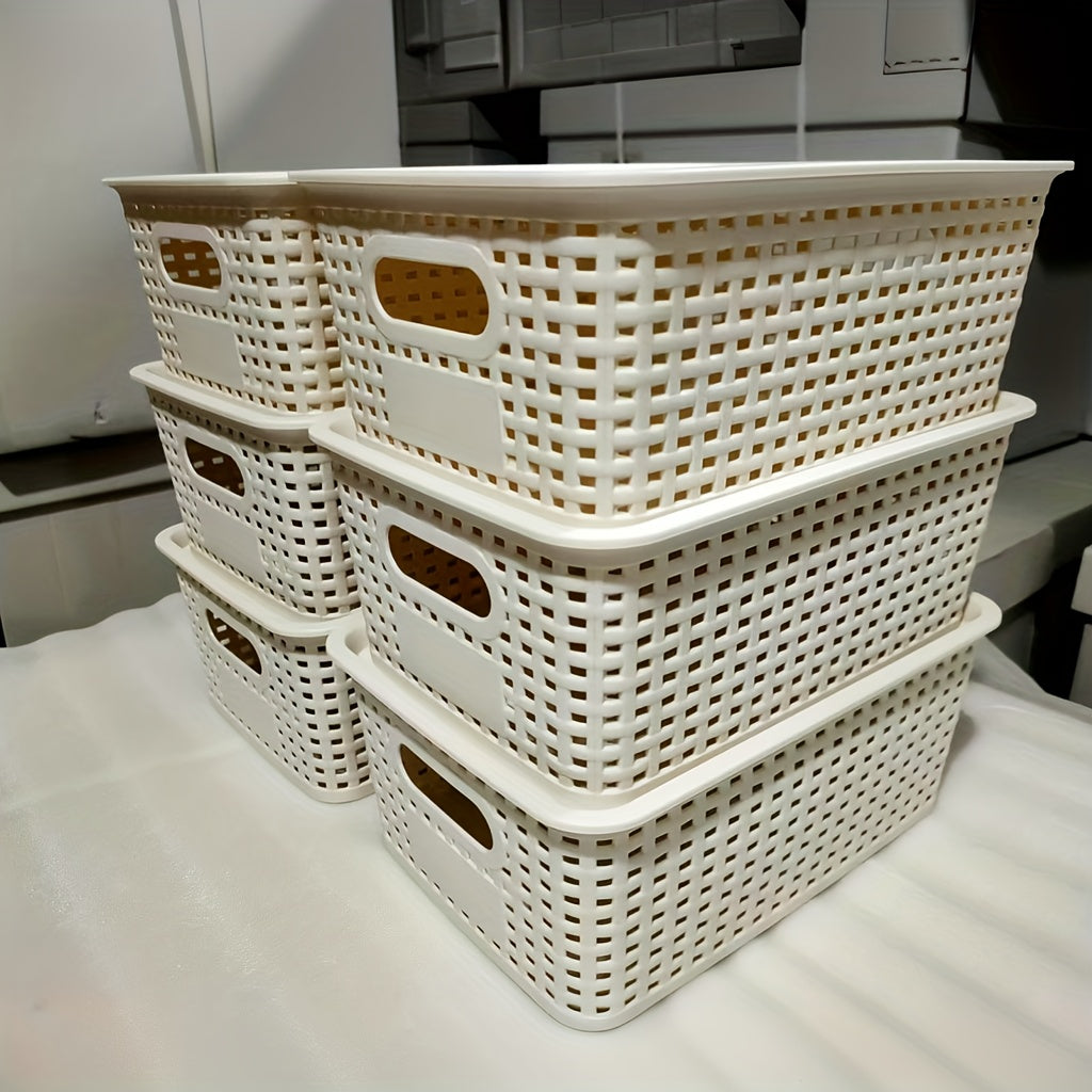 Storage Bins – 2pcs 4pcs 6pcs Multi-function Plastic Storage Basket with Lid Organizing