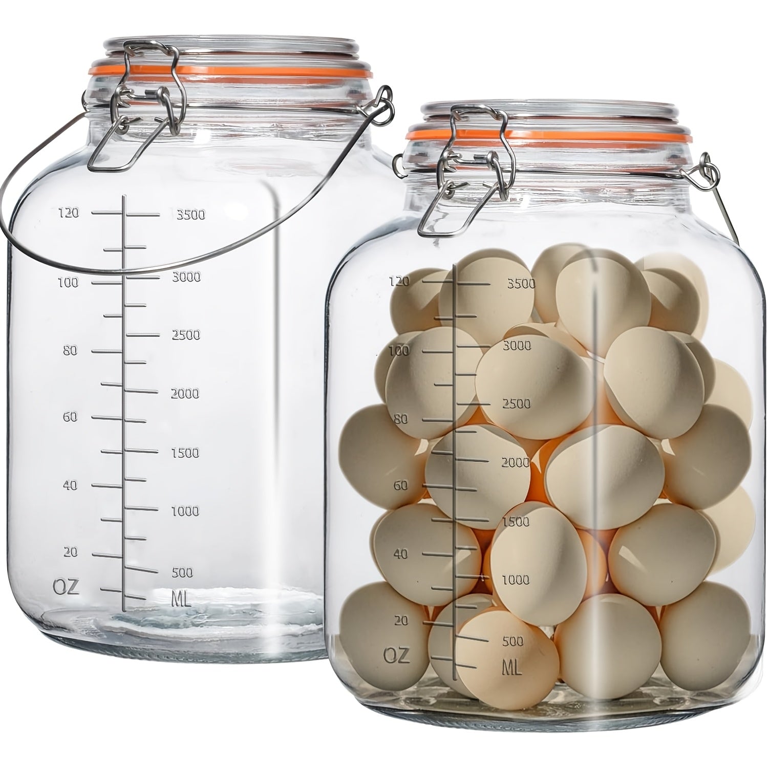 Space-Saving 2 Pack Mason Jar Set – clear reusable pantry storage, 2 Pack Large Glass Jars with Airtight Lids 1 Gallon Mason Jars with Replacement, designed for American homes, daily convenience and practical gifting