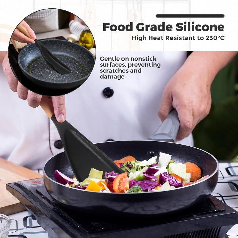 Compact 2/4/8pcs Kitchen Cookware Set – versatile meal preparation, 2 4 8pcs Cooking Spoons for Nonstick Cookware 12 Inch Silicone Spoon Spatula with, designed for American homes, daily convenience and practical gifting