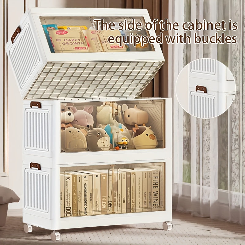 Space-Saving Stackable Home Storage Bins – portable space-saving storage, 1 2 3 4 5 Layers Collapsible Lockers Plastic Clutter Storage Boxes with Doors, designed for American homes, daily convenience and practical gifting