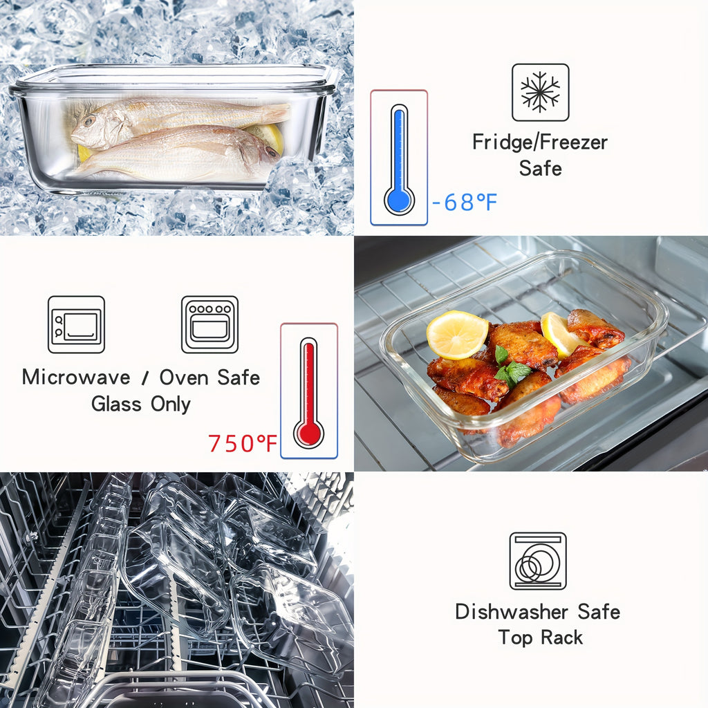 Smart 24pcs Glass Meal Prep Container Set – leak-resistant reusable meal prep, 24pcs 12 Lids 12 Glass Bowl Borosilicate Glass Food Storage Containers with Airtight Lids, designed for American homes, daily convenience and practical gifting