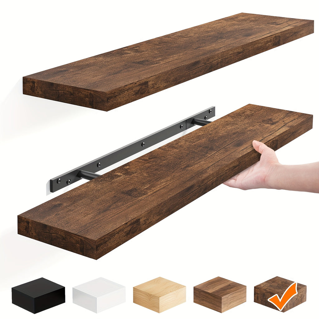Premium 2/4/6pcs Home Storage Organizer – space-saving everyday organization, TOMNK 2 4 6pcs Set Floating Shelves 15 7-inch 19 7-inch 22-inch Wooden Wall-Mounted, designed for American homes, daily convenience and practical gifting