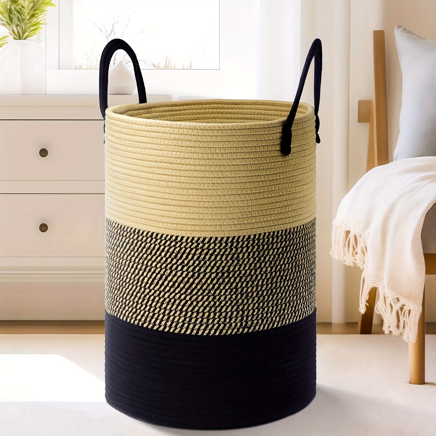 Home Living Essential – Collapsible Laundry Basket Woven Rope Laundry Hamper 12 15gal 15 85gal 21 13gal