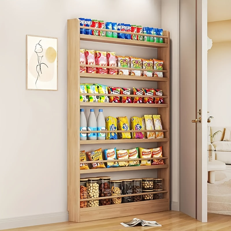 Home Storage Organizer – Creative Design, Ultra-Narrow Solid Wood Bookshelf, Bookcase, No Paint And Zero Formaldehyde, Wall-Mounted Bookshelf, Over-The-Door Bookshelf, Multi-Layer Shelf, Spa