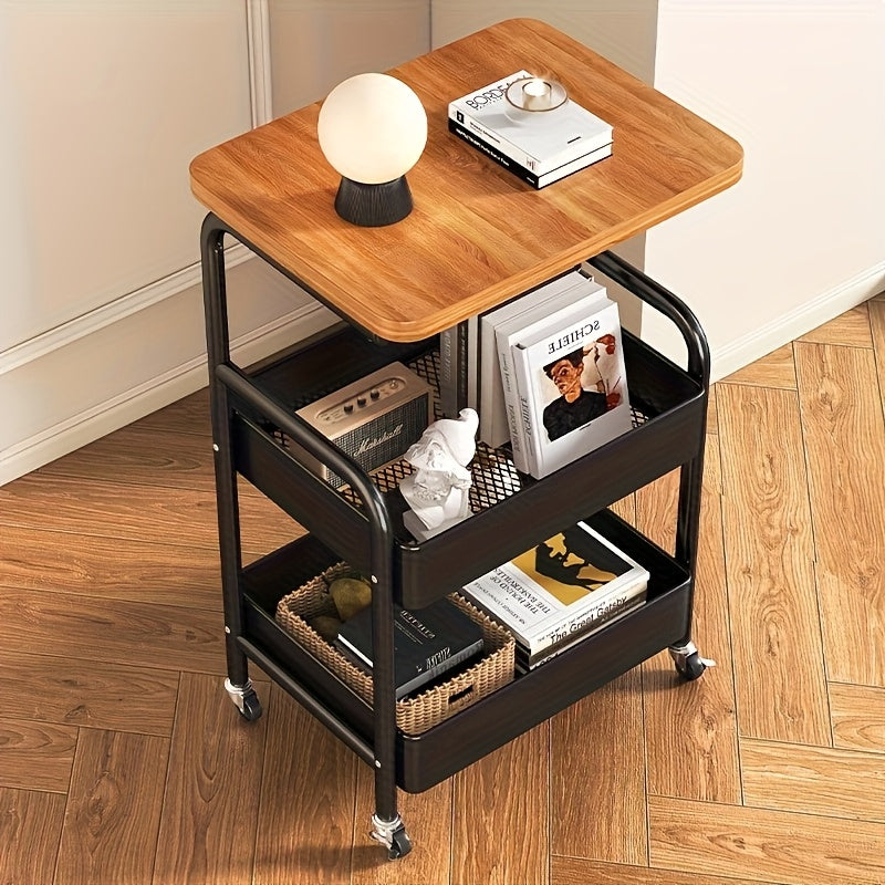 Modern Adjustable Home Storage Rack – durable multi-purpose storage, Three-tier Storage Rack Multi-functional Rolling Trolley with Desktop Silent Casters for Easy Movement Suitable, designed for American homes, daily convenience and practical gifting