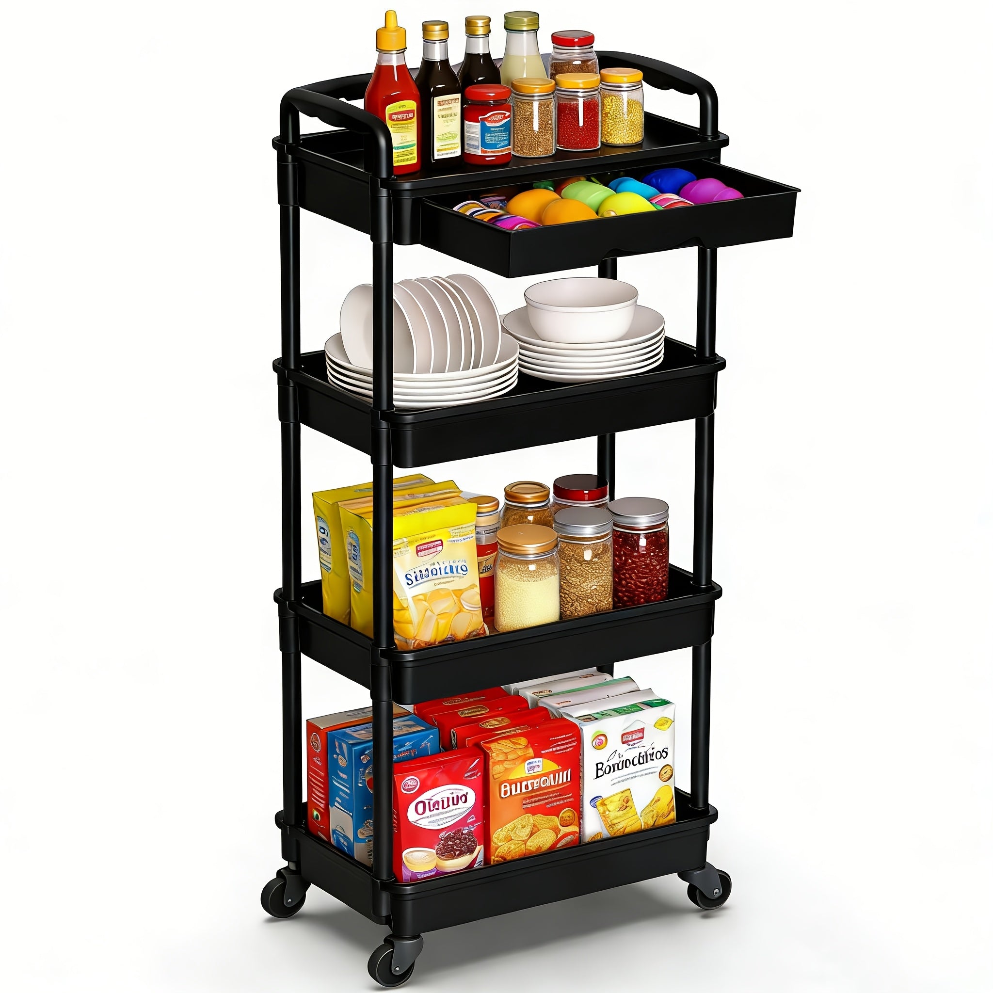 Home Organizer – Easy-Access 3/4 Tier Refrigerator Bottle Organizer – easy-access beverage storage,