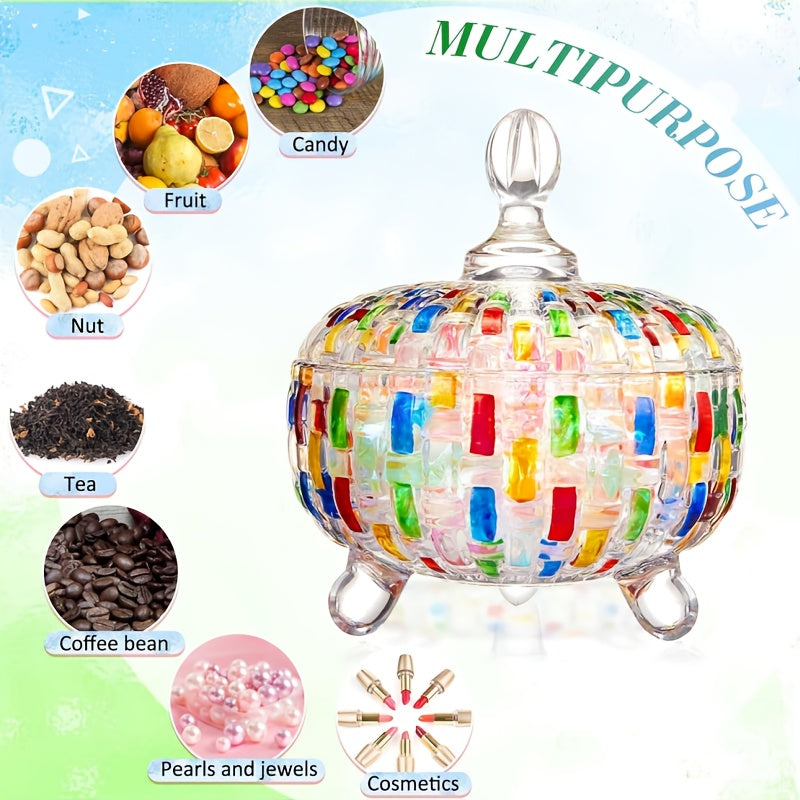 Versatile Airtight Storage Jar Set – clear reusable pantry storage, High Rating - Elegant Painted Crystal Candy Jar with Lid - Snack Jar Jewelry, designed for American homes, daily convenience and practical gifting