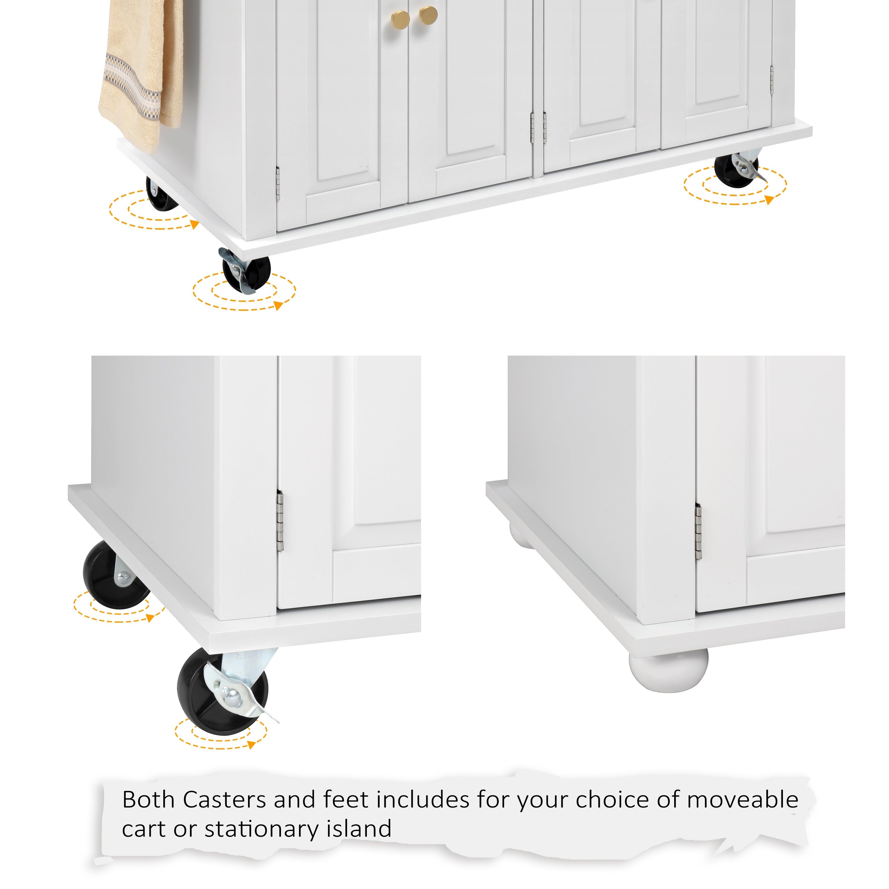Compact Pull-Out Cabinet Organizer – smooth-access cabinet organization, Rolling Kitchen Island with Drop Leaf Thicken Rubberwood Top Spice Rack Towel Rack Drawer, designed for American homes, daily convenience and practical gifting