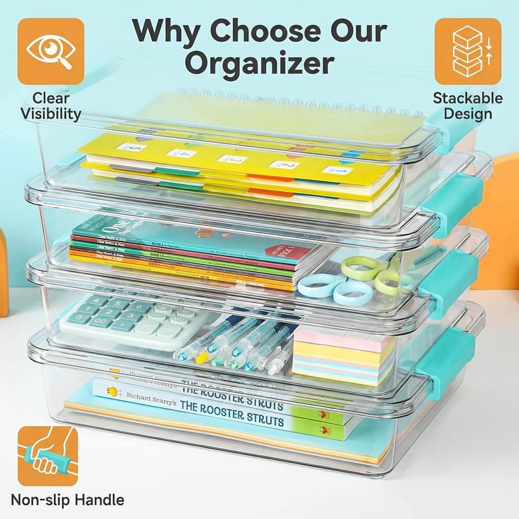 Versatile 4 Pack Clear Stackable Storage Bins – portable space-saving storage, 4 Pack Clear Bins 6 Qt Plastic Storage Bins With Lids 4 Pack Clear, designed for American homes, daily convenience and practical gifting