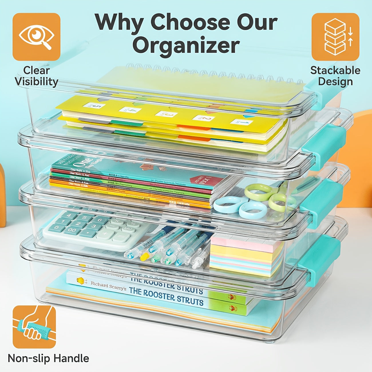Versatile 4 Pack Clear Stackable Storage Bins – portable space-saving storage, 4 Pack Clear Bins 6 Qt Plastic Storage Bins With Lids 4 Pack Clear, designed for American homes, daily convenience and practical gifting