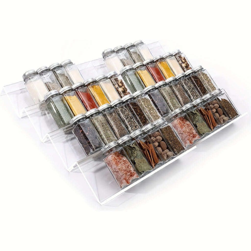 Compact 4/6/8 Pack Glass Spice Jar Set – clear reusable pantry storage, Spices Organizers And Storage Expandable Acrylic Spice Rack Inserts 4 6 8 Pack Slanted, designed for American homes, daily convenience and practical gifting