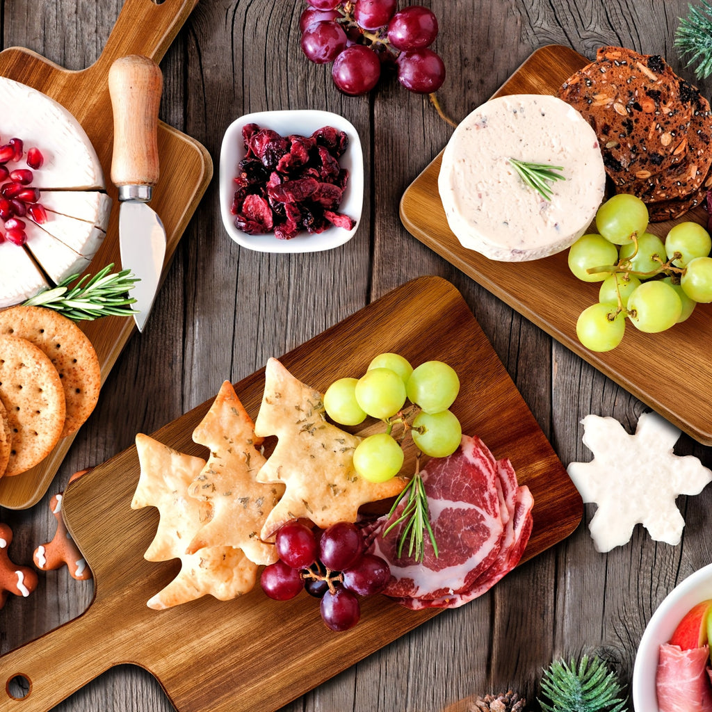 Versatile Kitchen Cutting Board – durable food prep and serving, 10 DIY Acacia Wood Cutting Boards with Handles - 11 7 Inches X 8, designed for American homes, daily convenience and practical gifting