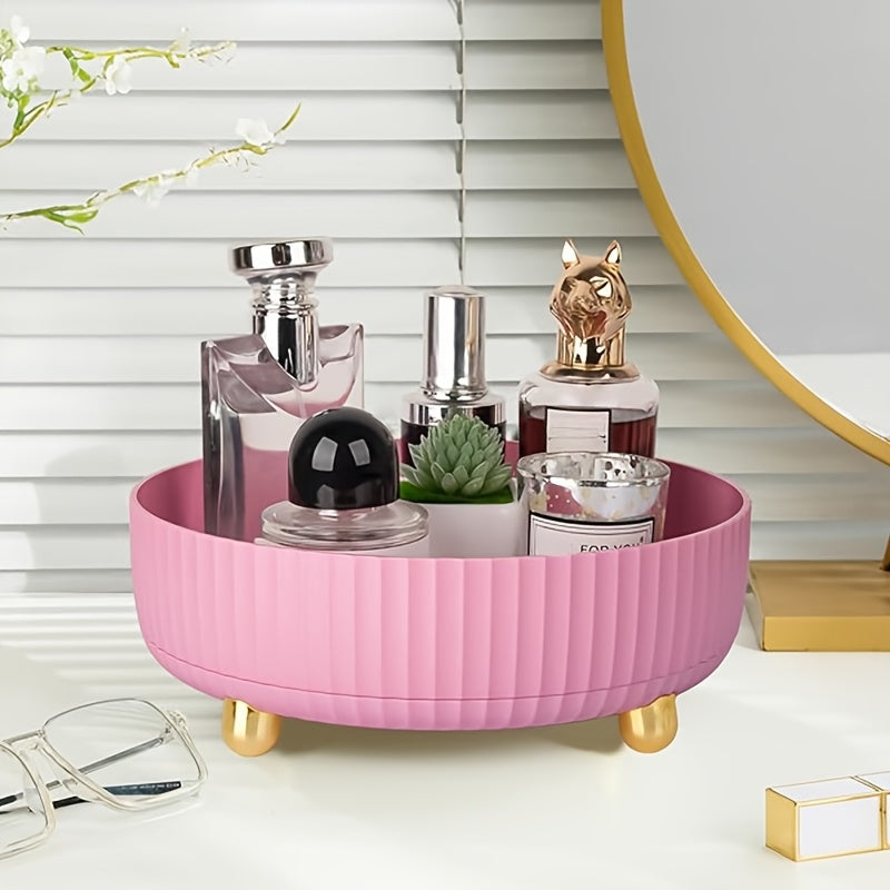 Kitchen Essential – 1/2pcs Kitchen Countertop Spice Storage Rack, Rotating Disc Spice Rack, Cosmetic Perfume Storage Tray, 360° Rotating Skin Lotion Storage Box, Suitable for Kitchen, Dressi