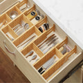 13.25-17 in Expandable Bamboo Drawer Dividers, Adjustable Organizers with Labels And Inserts for Dressers, Kitchen, Office, Desk & Drawer Organizer for Home Storage