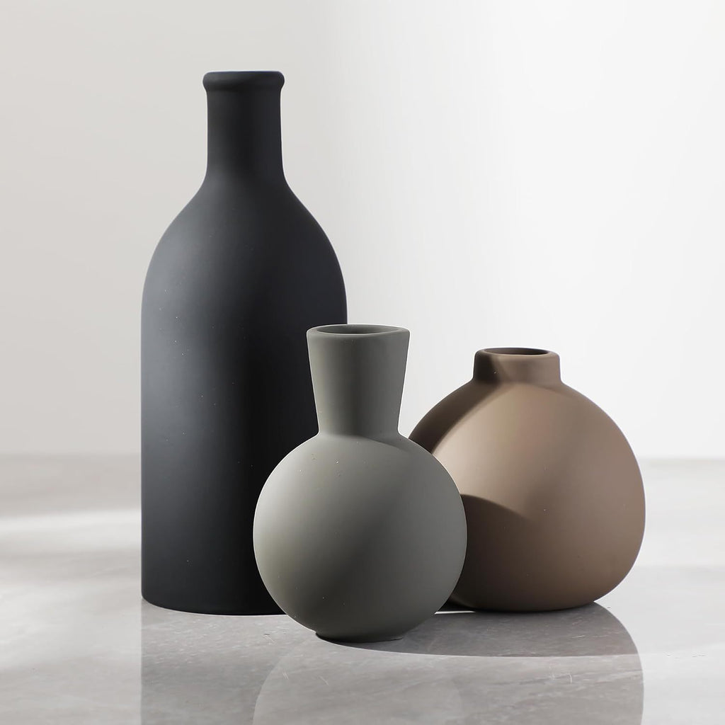 Heavy-Duty Ceramic Flower Vase – tabletop floral display and modern home decor, Ceramic Vase Set of 3 Vases Home Decor Rustic Farmhouse Decor Pottery, designed for American homes and practical gifting