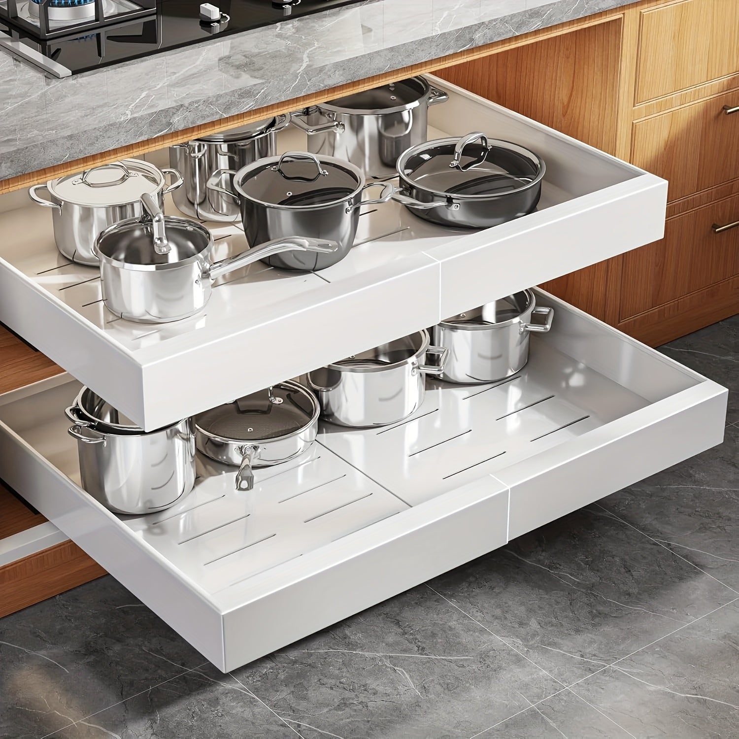 Home Organizer – Pull Out Storage 1pc 2pcs Expandable Pull-Out Cabinet Organizer Suitable