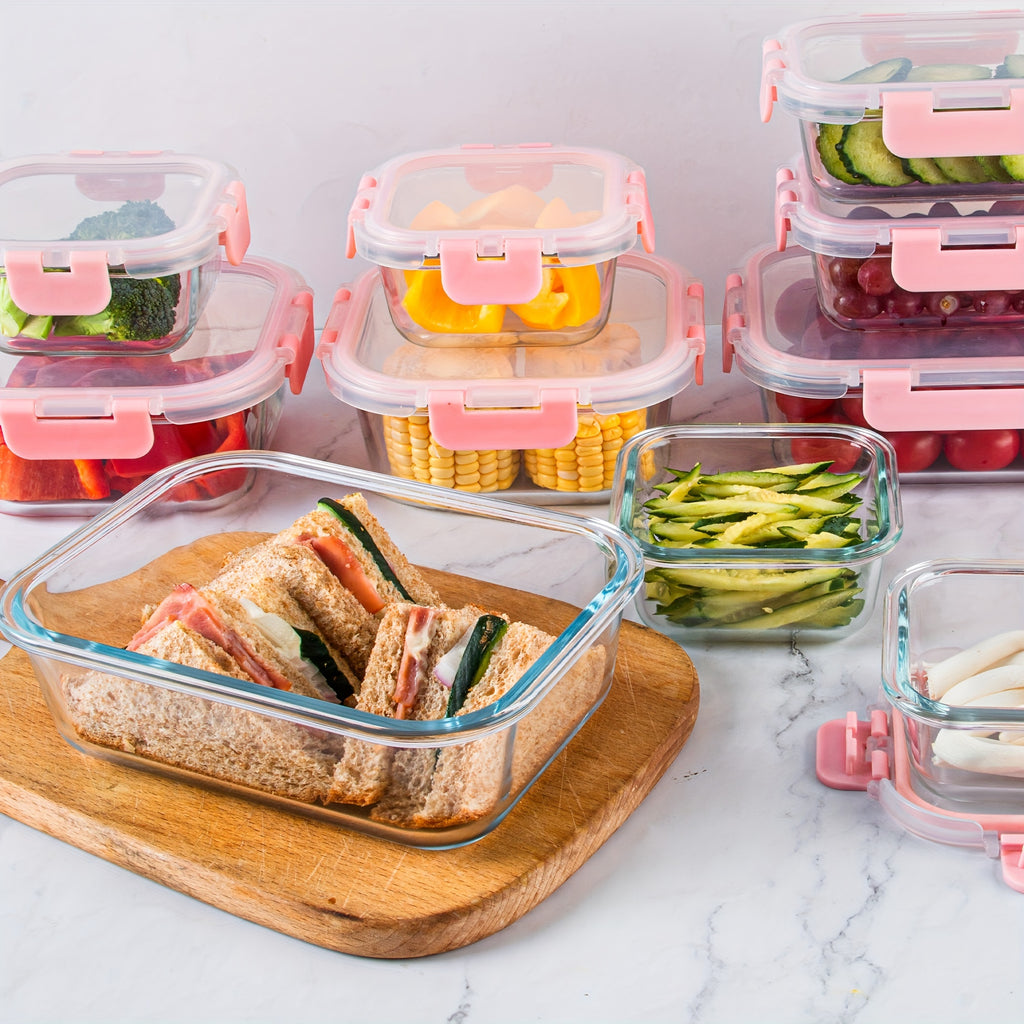 Smart 24pcs Glass Meal Prep Container Set – leak-resistant reusable meal prep, 24pcs 12 Lids 12 Glass Bowl Borosilicate Glass Food Storage Containers with Airtight Lids, designed for American homes, daily convenience and practical gifting