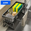 Kitchen Sink Sponge Draining Rack, Self-Draining Kitchen Sink Organizer, Sink Rack, Can Hold Dish Brushes, Rags, Soap, Scrubbing Additions, Baskets And Containers for Kitchen Storage Christmas Essentials