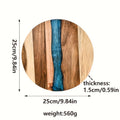 Compact Kitchen Cutting Board – durable food prep and serving, Premium Acacia Wood Resin Round Cutting Board - Food-Safe Kitchen Tray for Steak Snacks, designed for American homes, daily convenience and practical gifting