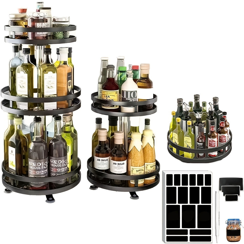 Compact 1/2/3 Tier Refrigerator Bottle Organizer – easy-access beverage storage, Lazy Susan Spice Rack 360 Rotating Turntable Organizer 1 2 3 Tier Spinning Seasoning, designed for American homes, daily convenience and practical gifting