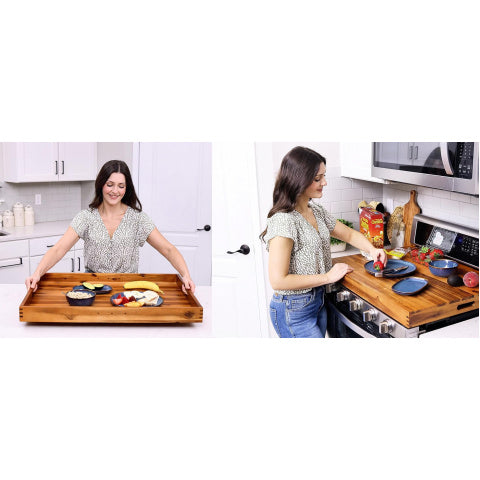 Premium Kitchen Cutting Board – durable food prep and serving, Acacia Wood Stove Cover for Gas Electric Burners 29 21 x21 22 x2 12, designed for American homes, daily convenience and practical gifting