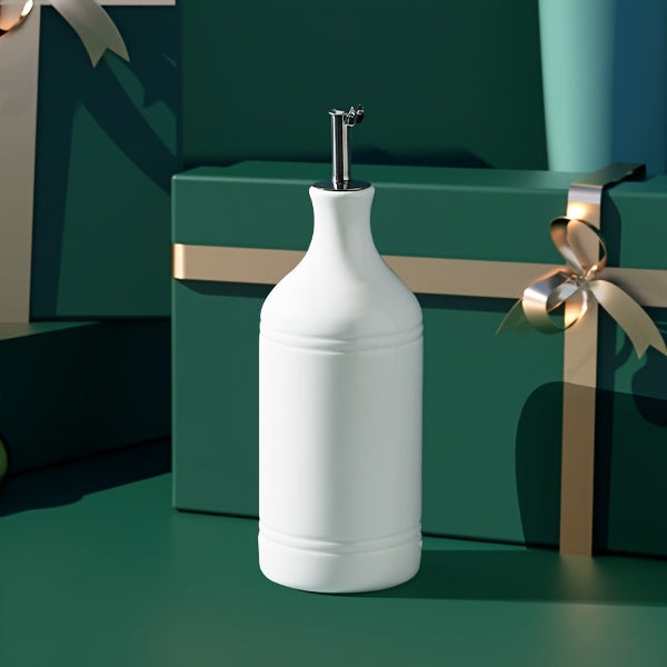 Sweejar Ceramic Olive Oil Dispenser Bottle, Opaque Oil Cruet Protects Oil to Reduce Oxidation, Suitable for Storage Oil, Vinegar, Coffee Syrups & Other Liquids, Pack of 1, 15.5 Fl Oz