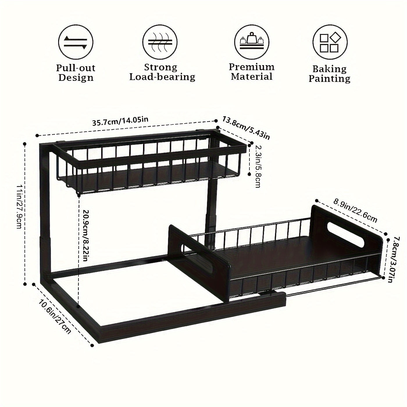 Modern Home Storage Organizer – space-saving everyday organization, 2-Tier Sliding Under Sink Organizer And Storage - Maximize Bathroom And Kitchen Cabinet Storage, designed for American homes, daily convenience and practical gifting
