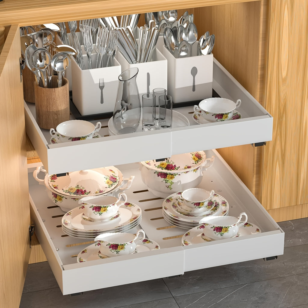 Heavy-Duty 1pc Kitchen Cookware Set – versatile meal preparation, 1pc 2pcs Adjustable Pull-Out Cabinet Organizer Expands 12 59-20 47 Inches Heavy-duty Pull-out Drawer, designed for American homes, daily convenience and practical gifting