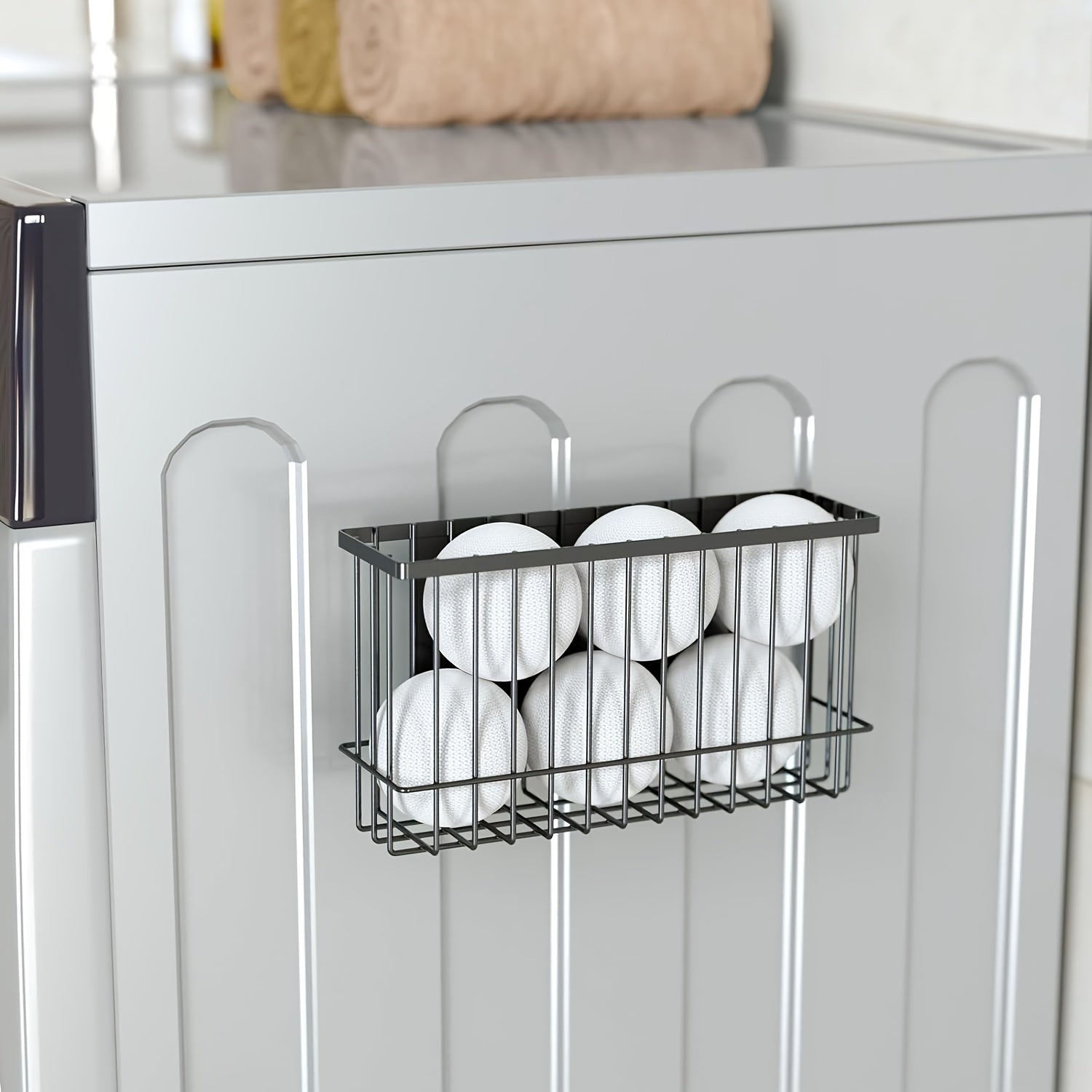 Magnetic Shelf for Fridge, Dryer Ball Storage Bins, Magnetic Basket Shelf for Refrigerator Pantry Kitchen Counter Laundry Organizer, Or Any Metal Surface, Can Hold Spices, Cans, Bottles, And Storage Baskets, Shelf Baskets