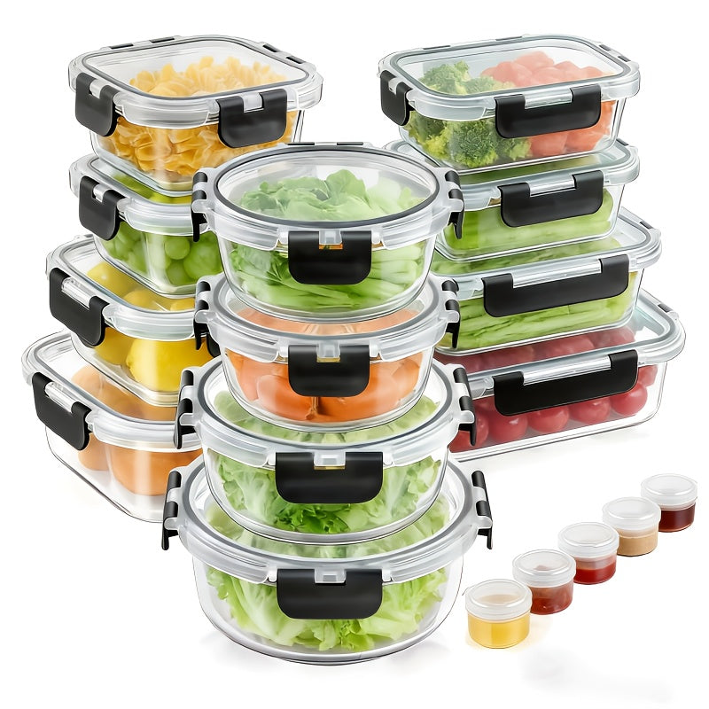 Heavy-Duty 24pcs Refrigerator Storage Organizer – easy-access fridge organization, 24pcs Set of Glass Food Storage Containers with Lids 12 Containers And 12 Lids, designed for American homes, daily convenience and practical gifting