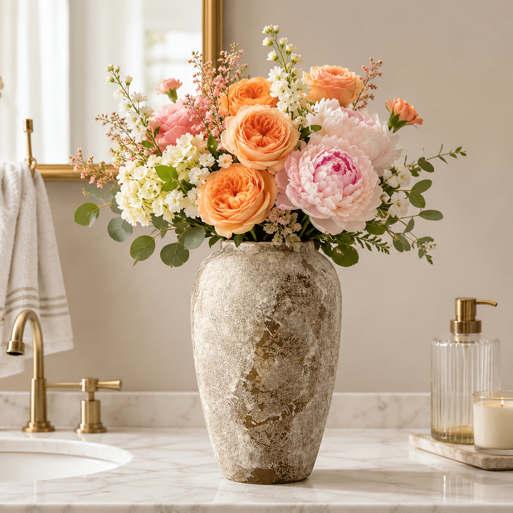 Easy-Access Ceramic Flower Vase – tabletop floral display and modern home decor, Rustic Ceramic Vase Set Of 3 Sizes for Home Decor Farmhouse Flower Vase for, designed for American homes, daily convenience and practical gifting
