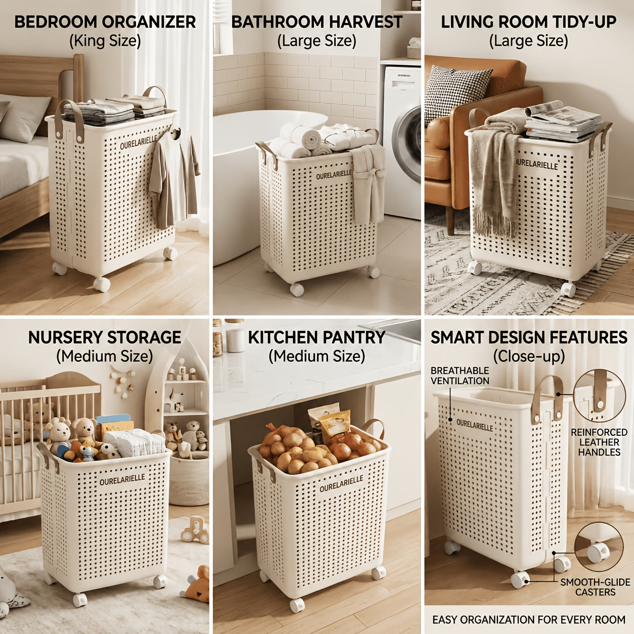 Smart Stackable Home Storage Bins – portable space-saving storage, 15 8 20GaA Large Foldable Wheeled Laundry Basket Multiple Sizes Available Without Lid -, designed for American homes, daily convenience and practical gifting