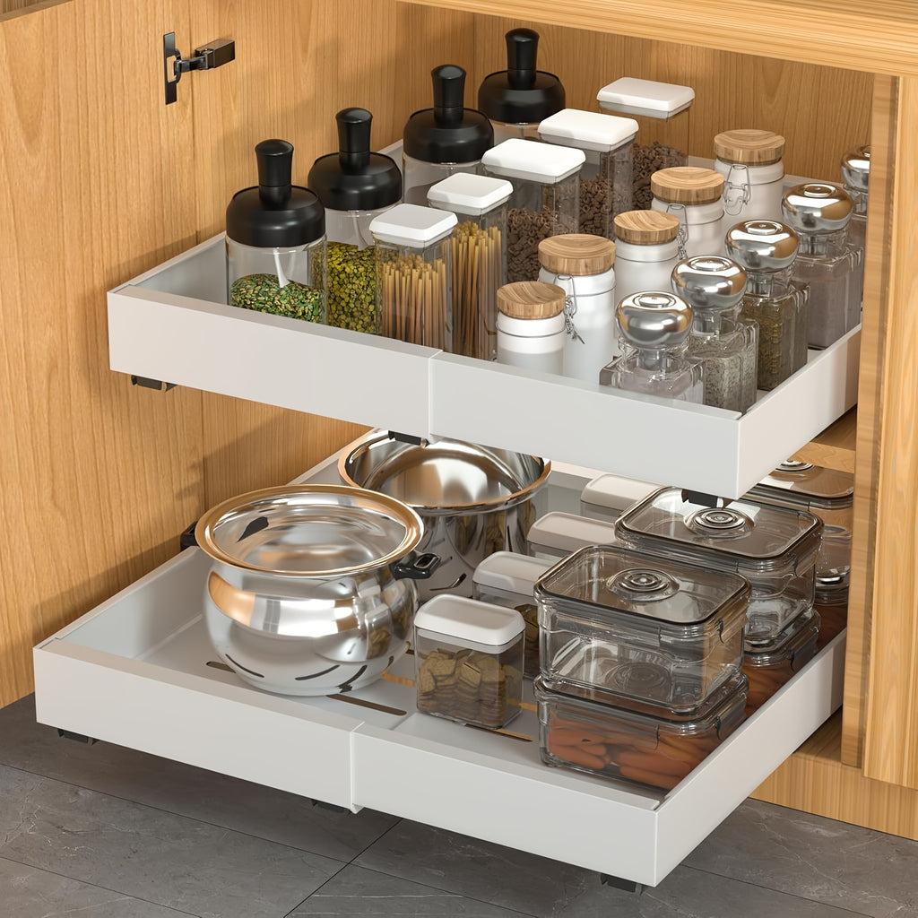 Versatile 1/4pcs Pull-Out Cabinet Organizer – smooth-access cabinet organization, 1 4pcs Expandable Kitchen Cabinet Pull-out Drawers Sliding Storage Racks for easy To Install, designed for American homes, daily convenience and practical gifting