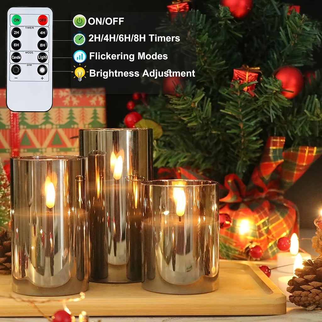 Heavy-Duty Decorative Home Lighting – warm functional room lighting, 8-mode Remote Control High-grade Grey Candle Battery Powered batteries Not Included Bedroom Decoration And, designed for American homes, daily convenience and practical gifting