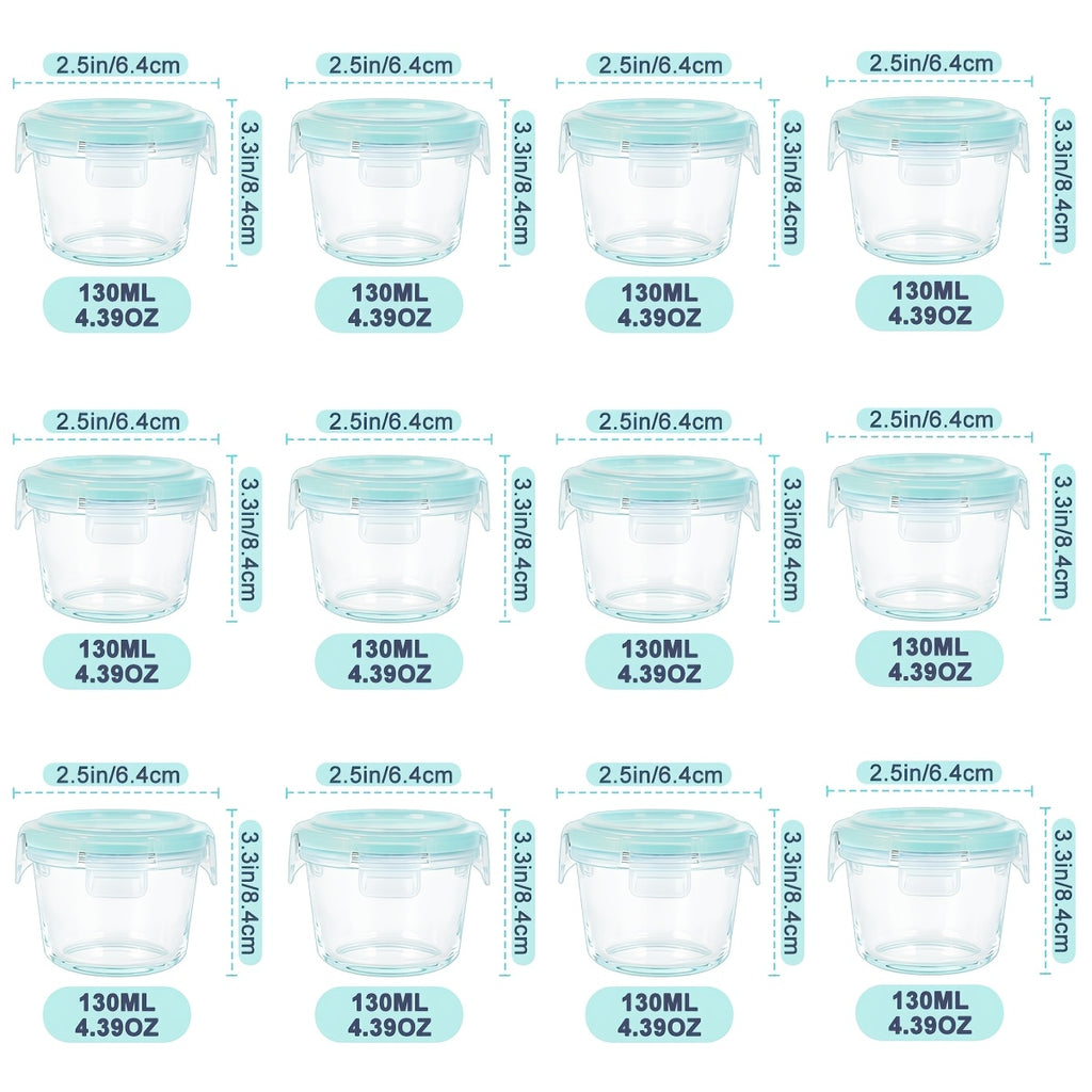Versatile 24pcs Glass Meal Prep Container Set – leak-resistant reusable meal prep, 24pcs Glass Food Storage Containers with Lids Meal Prep Pantry Kitchen Storage Containers for, designed for American homes, daily convenience and practical gifting