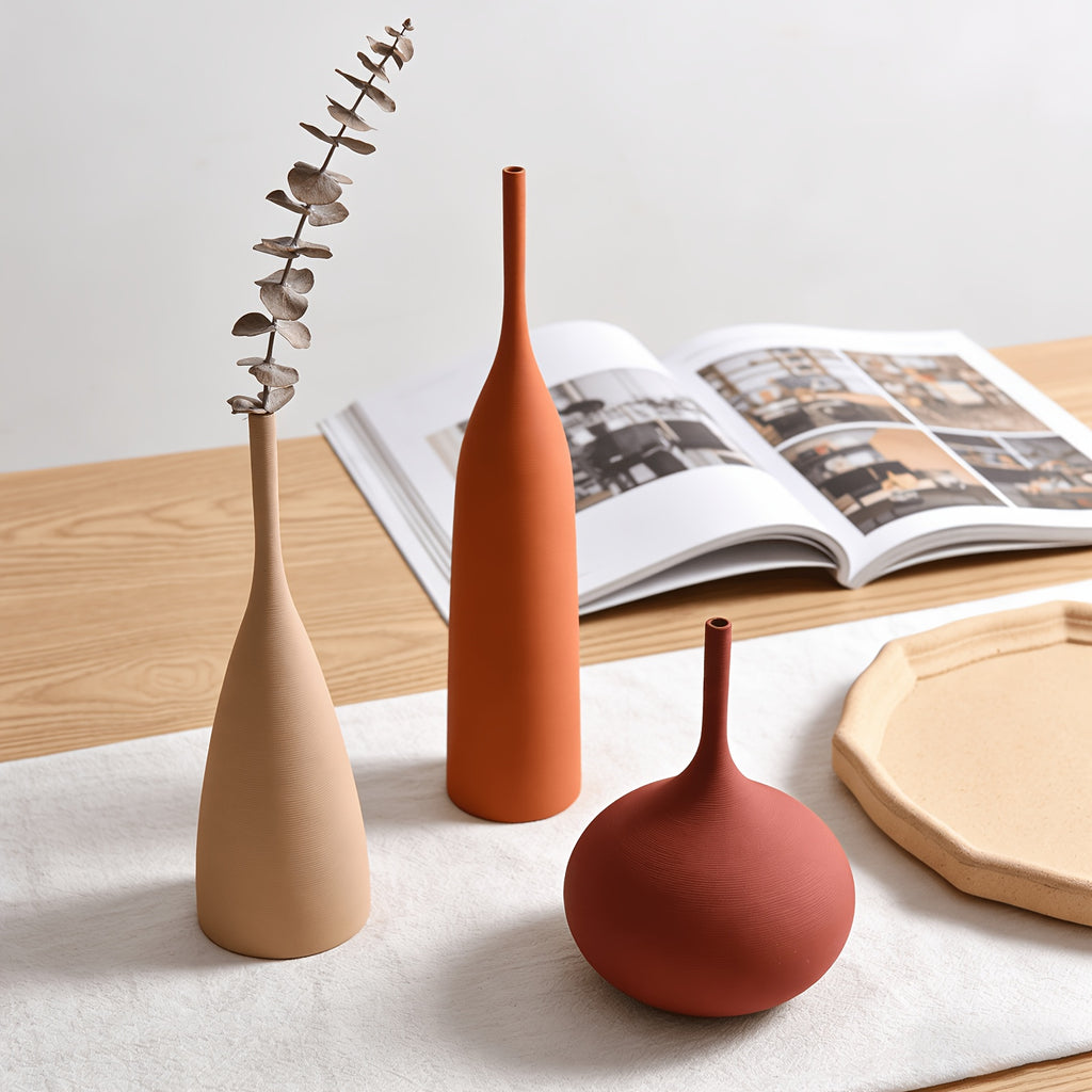 Smart Ceramic Flower Vase – tabletop floral display and modern home decor, Ceramic Vases Set of 3 Modern Boho Vases for Centerpiece Decor Matte, designed for American homes and practical gifting
