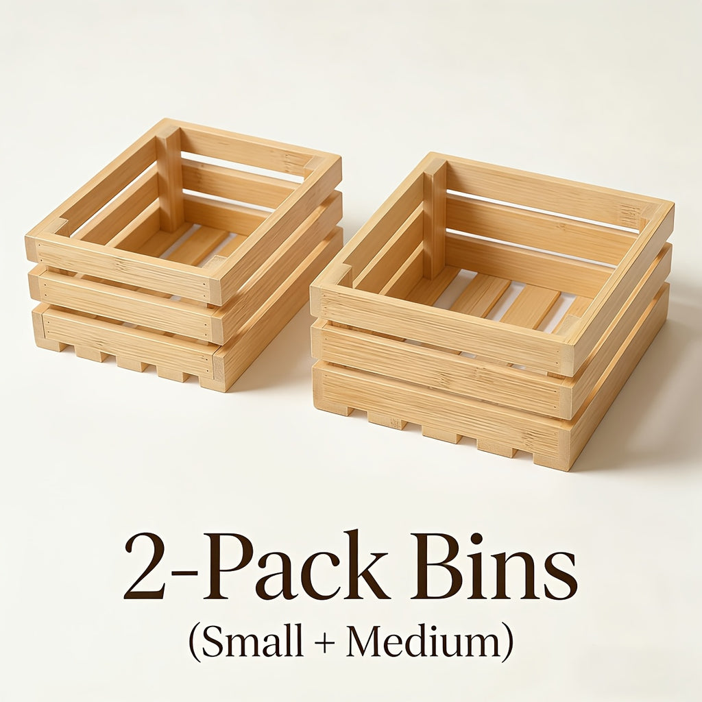 Space-Saving Adjustable Home Storage Rack – durable multi-purpose storage, Bamboo Storage Bins Set Multi-Size Kitchen Pantry Organizer Multi-Functional Storage Boxes for Home Organization, designed for American homes, daily convenience and practical