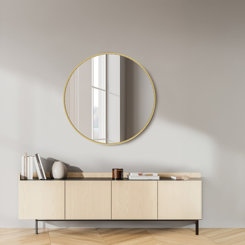 Smart Home Accent Rug – comfortable decorative floor coverage, Round Metal Wall Mirror - Classic Round Decorative Mirror for Entryway Bathroom Sink And, designed for American homes, daily convenience and practical gifting