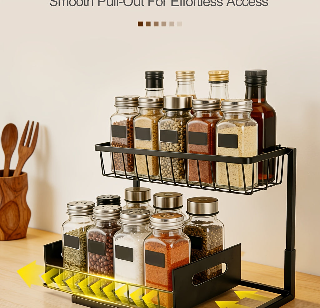 Kitchen Essential – 1/2pcs Kitchen Organizers And Storage, Kitchen Accessories, Utility Racks, Under Sink Organizer, Pull Out Cabinet Organizer, 2 Tier Slide Out Sink Shelf, Cabinet Storage
