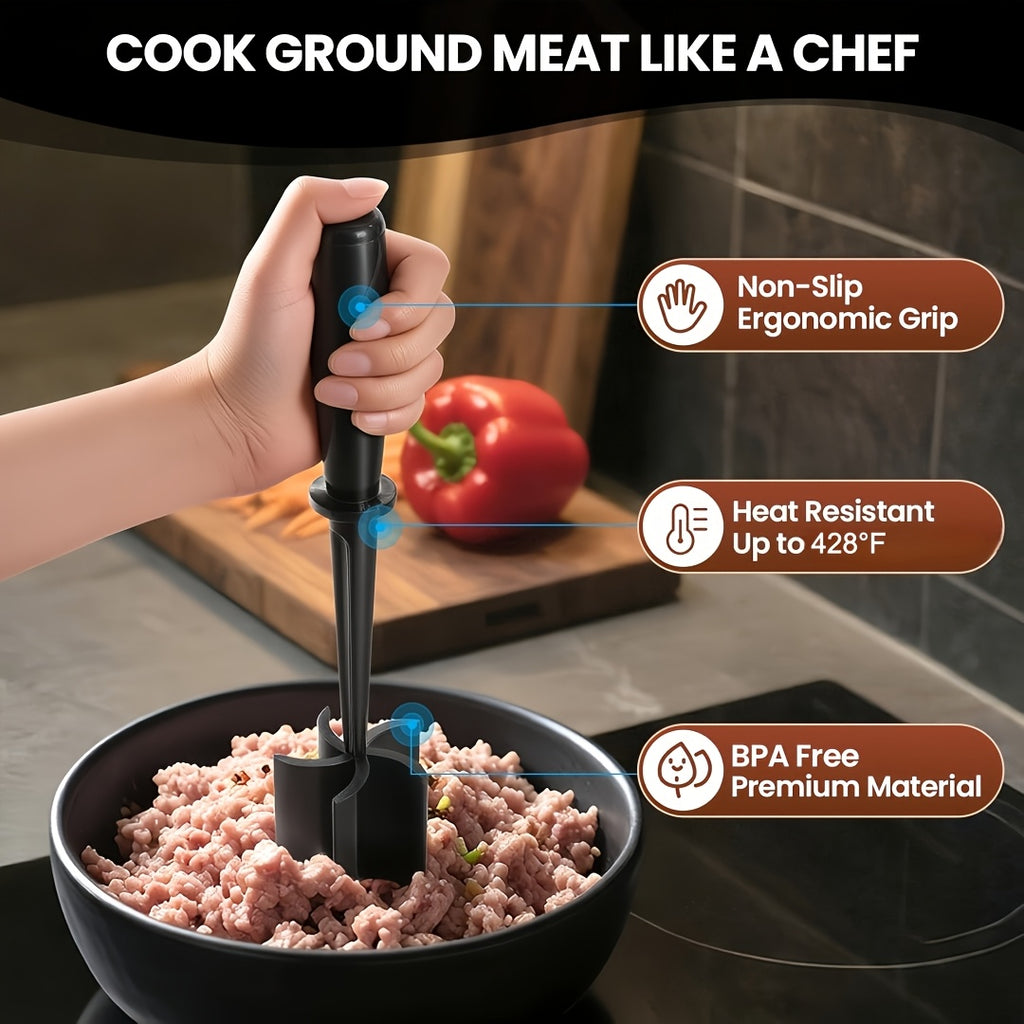 Kitchen Essential – LMMAKE 2pcs Multipurpose Kitchen Chopper Tools: Professional-Grade Heat Resistant Meat Grinder And Vegetable Masher. Perfect for Hamburger Patty Formation, Potato Mashing