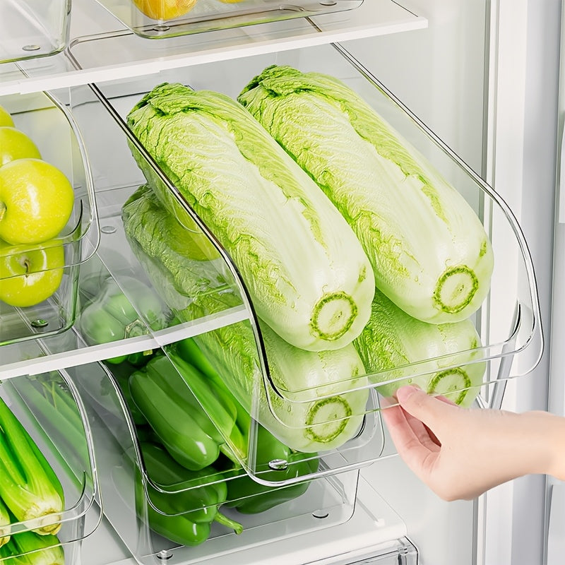 Refrigerator Storage Containers Set, Clear Bins for Produce, Eggs, Deli Meat, Food Savers, for Fridge, Freezer, Pantry, Space-Saving Kitchen Organizer