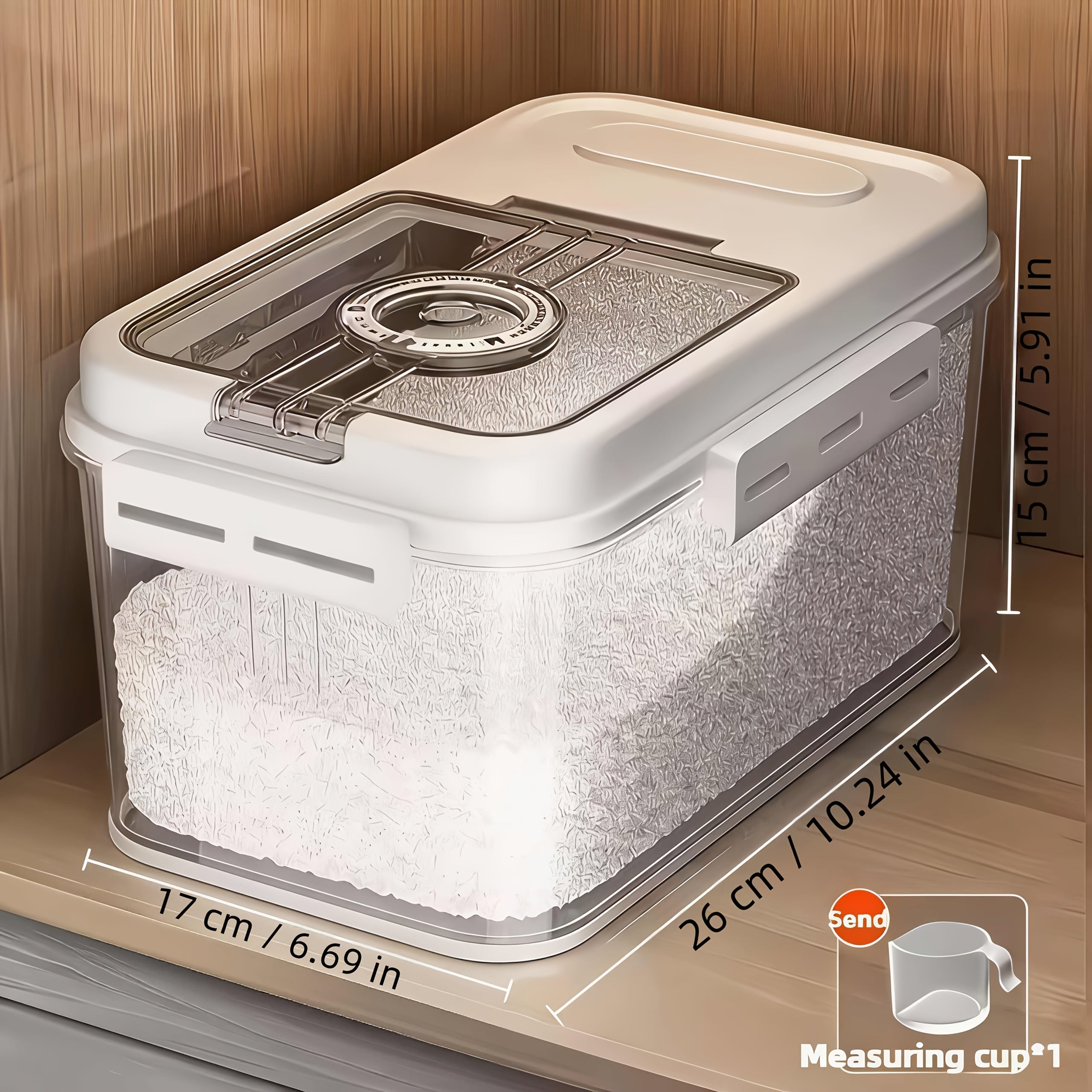 for bread Bin And for bread Bins for Kitchen, White Airtight Flip-Top for bread Storage Container for Kitchen Countertops, Moisture-Proof Pest-Resistant, with Free Measuring Cup for Bread, Cereal And Fruit Storage