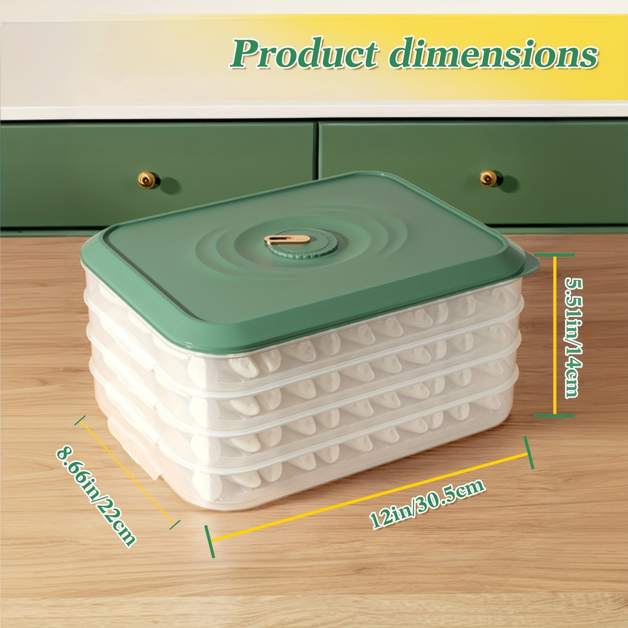 Food Storage Containers – leak-resistant reusable meal prep, 4-Tier Green Beige Plastic Food Storage Contain