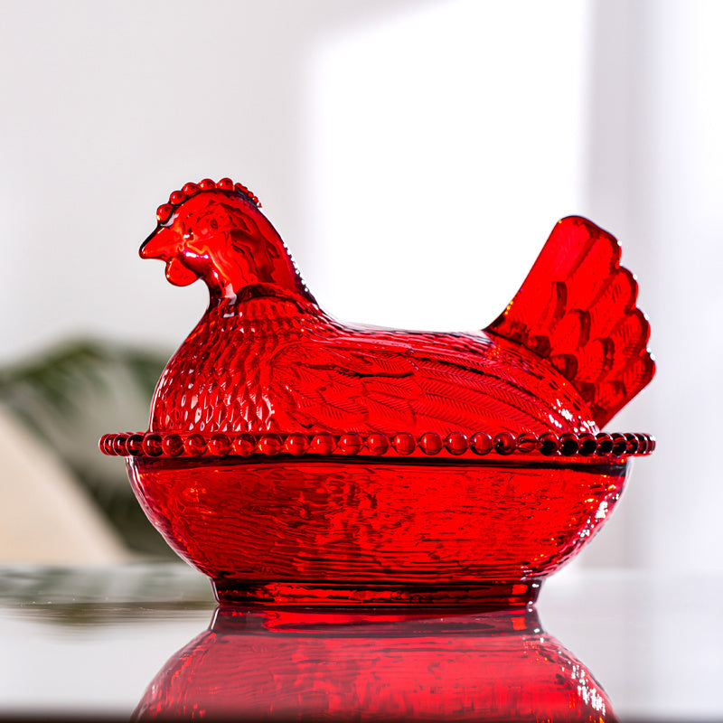 Smart Airtight Storage Jar Set – clear reusable pantry storage, Adorable Candy-Colored Chicken-Shaped Crystal Glass Storage Jar with Lid and Placemats - Perfect Table, designed for American homes, daily convenience and practical gifting