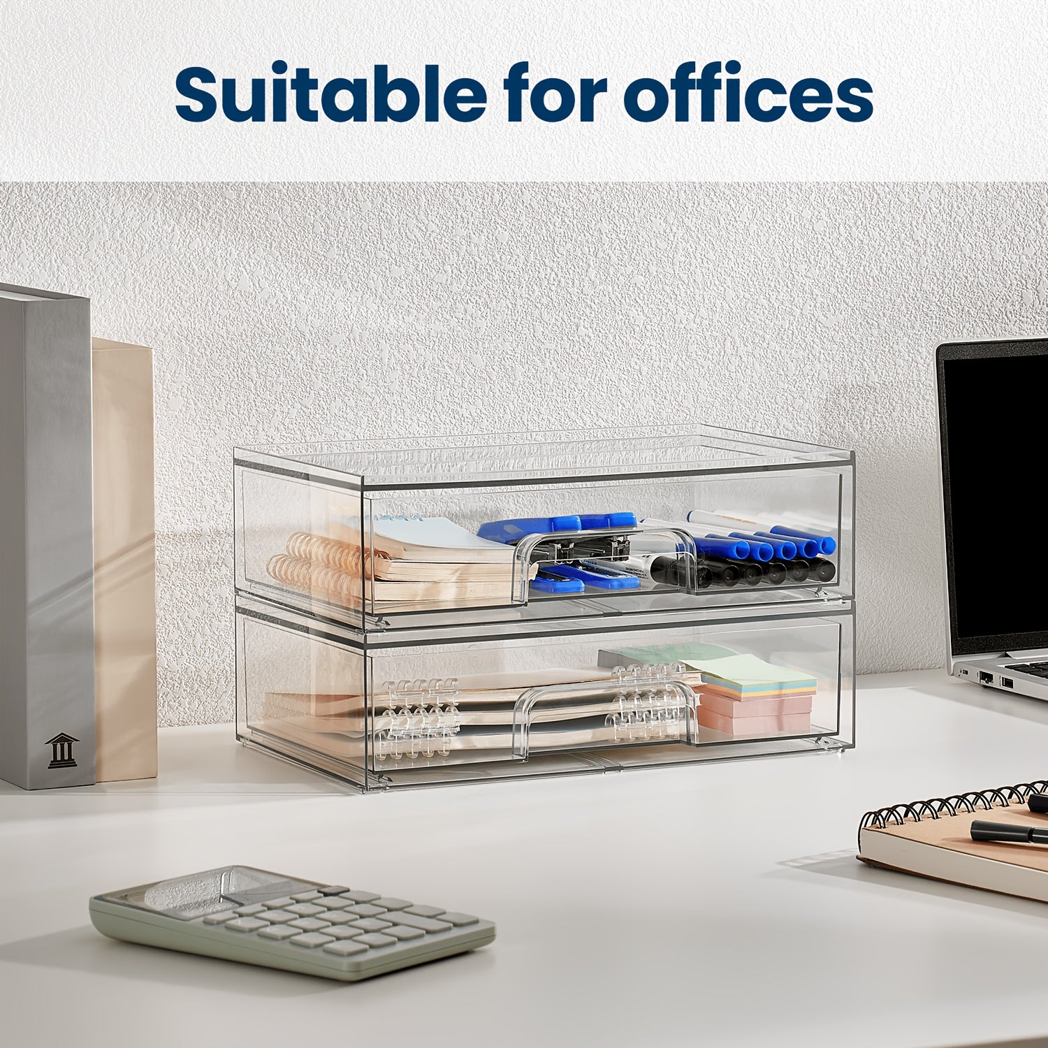 Easy-Access 4 Pack Stackable Storage Drawer – smooth-access cabinet organization, 2 3 4 Pack Table and Drawer Storage Clear Stackable Storage Drawers Office Storage, designed for American homes, daily convenience and practical gifting